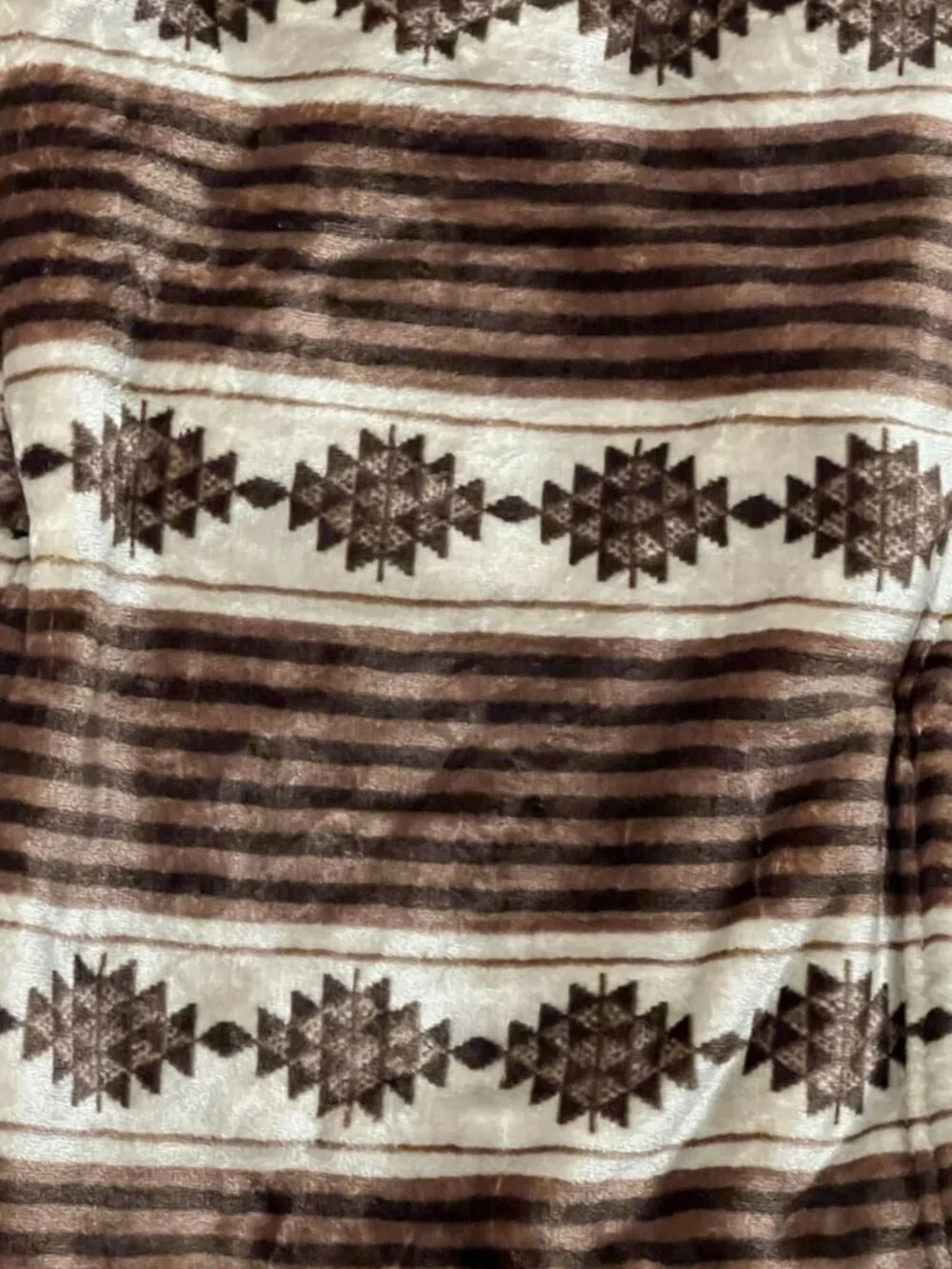 WRANGLER Brown Western Oversized Throw Blanket 60x70 Aztec Stripe Cowboy NWT New